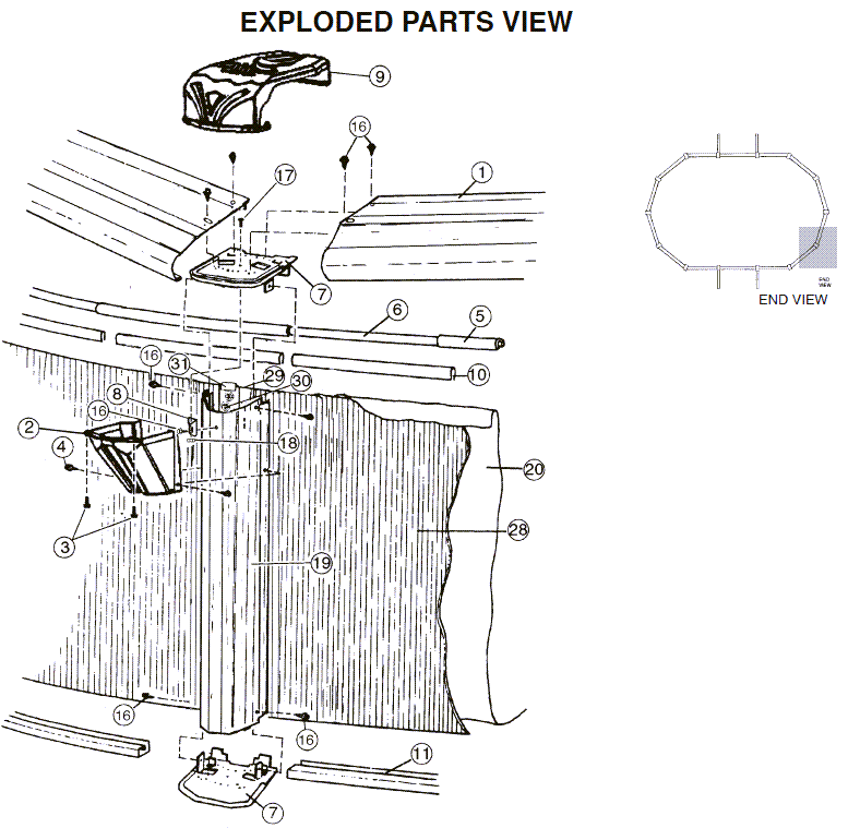 12' x 18' Oval 52" Embassy Century Parts Reorder